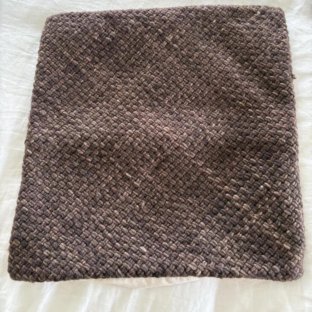 West Elm 20x20 Brown textured square throw pillow